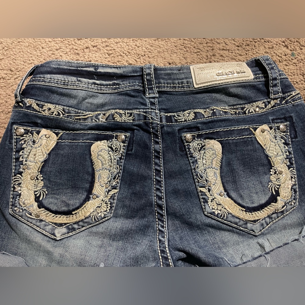 NWOT 💖 cut off GRACE IN LA bootcut jeans turned into shorts